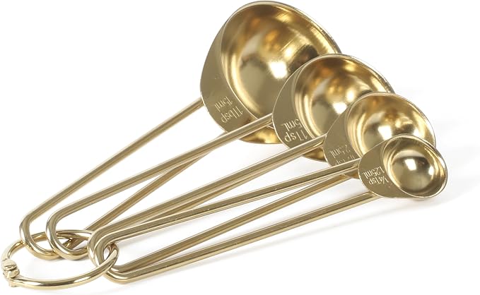 Martha Stewart Richburn 4-Piece Gold Stainless Steel Measuring Spoons Set – by MarthaStewart
