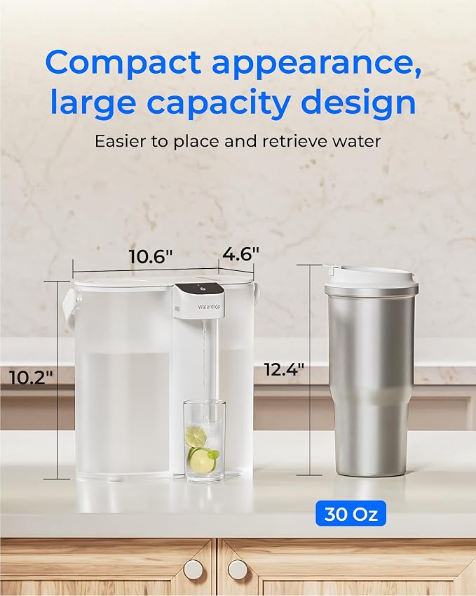 Waterdrop ED02W Compact Electric Water Filter Pitcher, 200-Gallon Rechargeable - Image 7