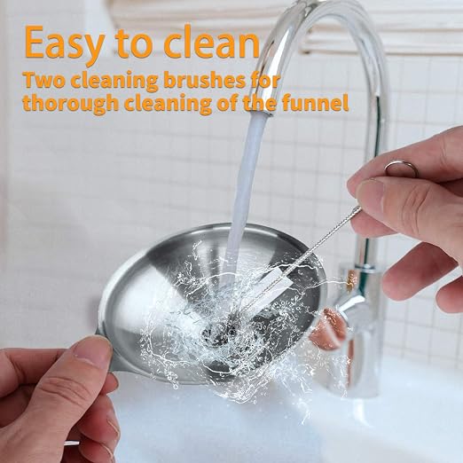 Metal Stainless Steel Funnel, Large Medium Small Funnel Set of 3, Food Grade - Image 4