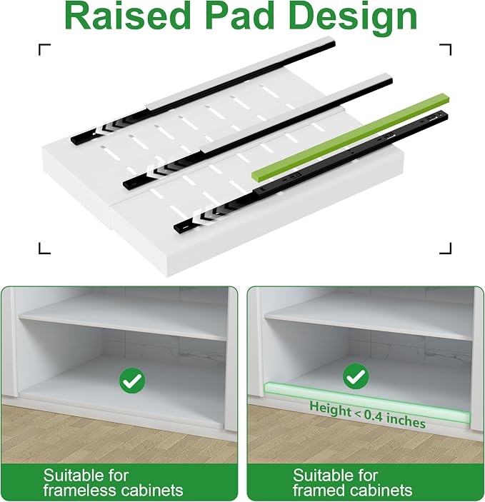 PAKETA 4 Pack Expandable Pull Out Cabinet Organizer, Upgrade 3 Slide Rails - Image 5