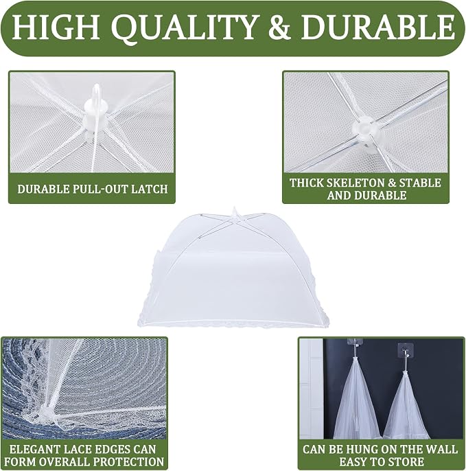 ZMCINER 7 Pack Food Covers for Outdoors Mesh Screen Include Food Tents 1 Extra - Image 5