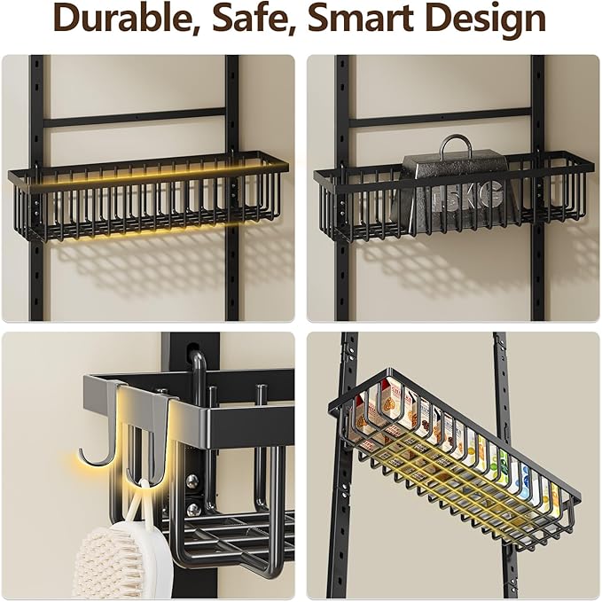 POKIPO 9 Tier Over The Door Pantry Organizer, 2 in 1 Wall Mount or Hanging - Image 5