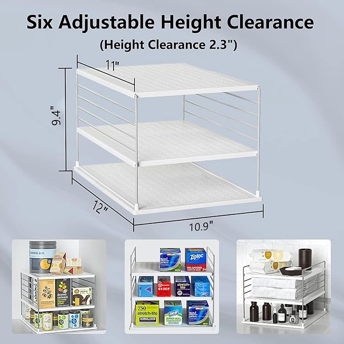 2 PACK Cabinet Organizer for Foil and Plastic Wrap- Divided Compartment Holder - Image 3