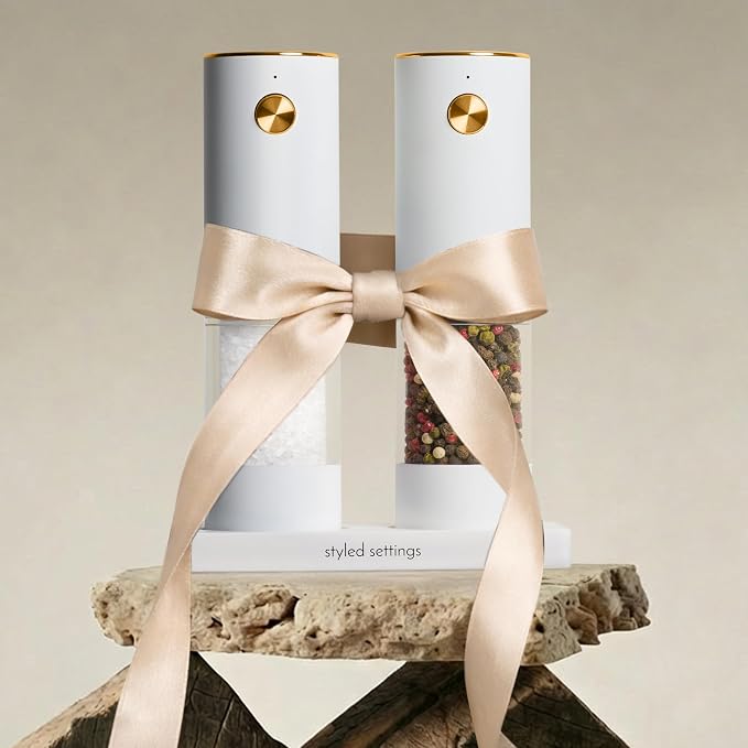 White Electric Salt and Pepper Grinder Set – Automatic Salt and Pepper Grinder - Image 9