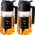 SWEET VIEW 2PCS Oil Sprayer for Cooking, 16oz/470ml Glass Oil Dispenser/Pour by SWEETVIEW