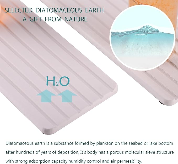 NiuYichee 2 PCS Water Absorbent diatomite Coasters, 10.2" x 4" Water Absorbing - Image 4