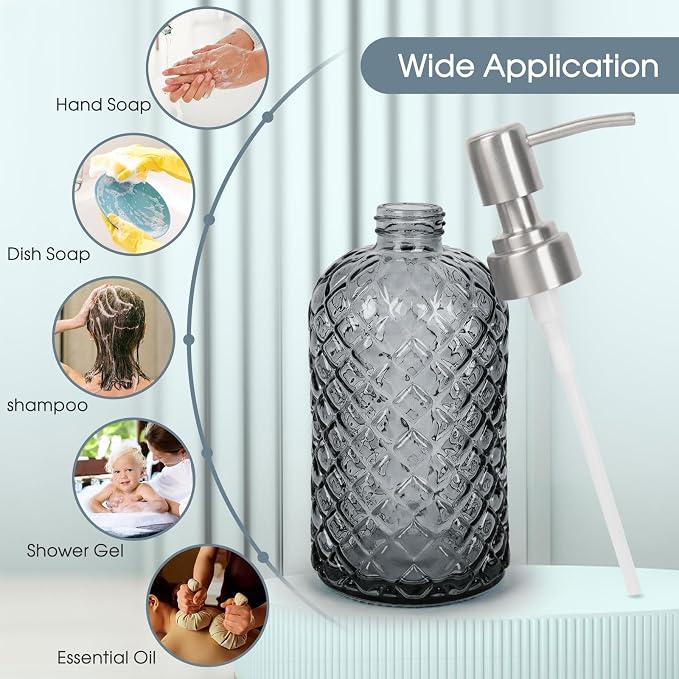 Gem-Patterned Glass Soap Dispenser - Image 6