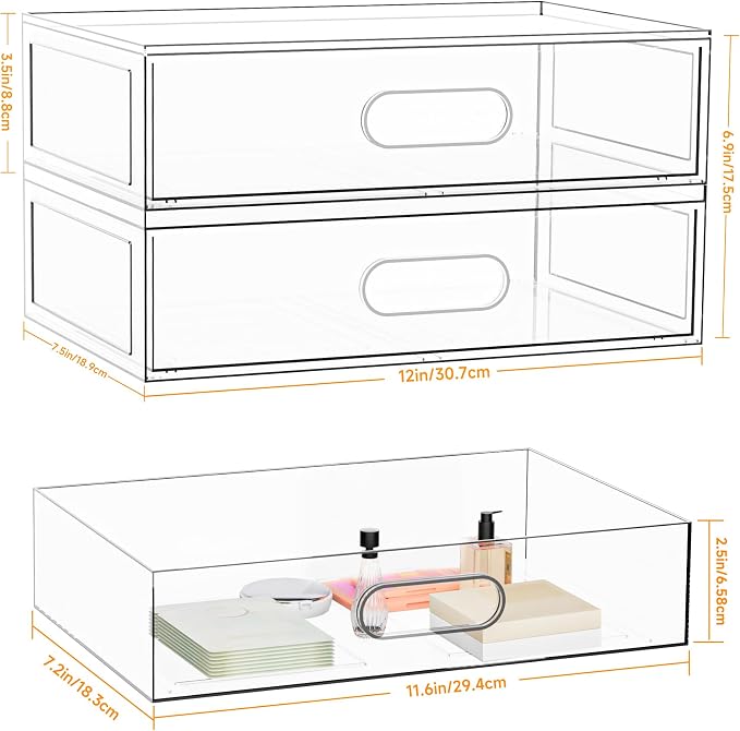 Clear Stackable Makeup Organizer - Image 3