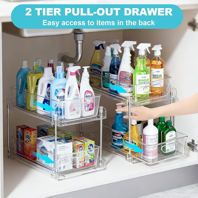 2 Tier Under Sink Organizer Bathroom Organizers and Storage - Image 4