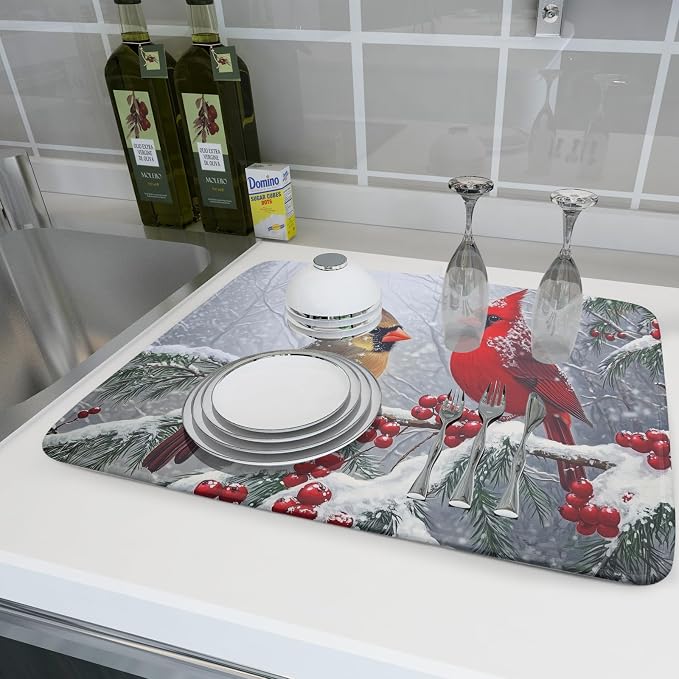 Winter Christmas Dish Drying Mat - Image 6