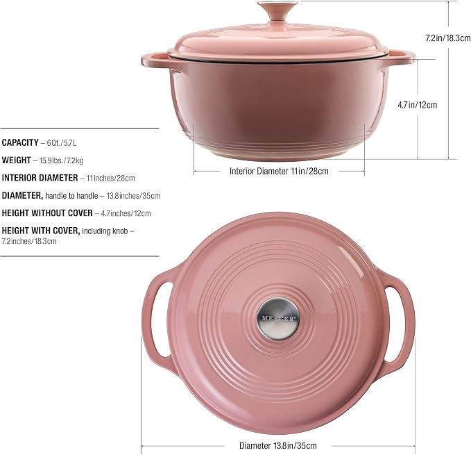 Mercer Culinary Enameled Cast Iron Round Dutch Oven, 6 qt. - Image 5