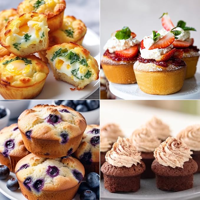 CAKETIME Silicone Muffin Pans for Baking, Metal Reinforced Frame Regular 12 - Image 7