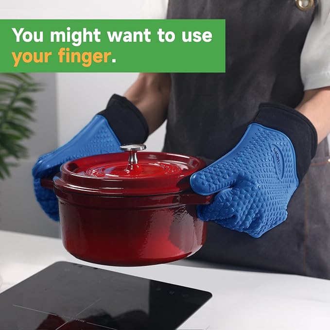 GEEKHOM BBQ Gloves Heat Resistant Oven Mitts - Image 5