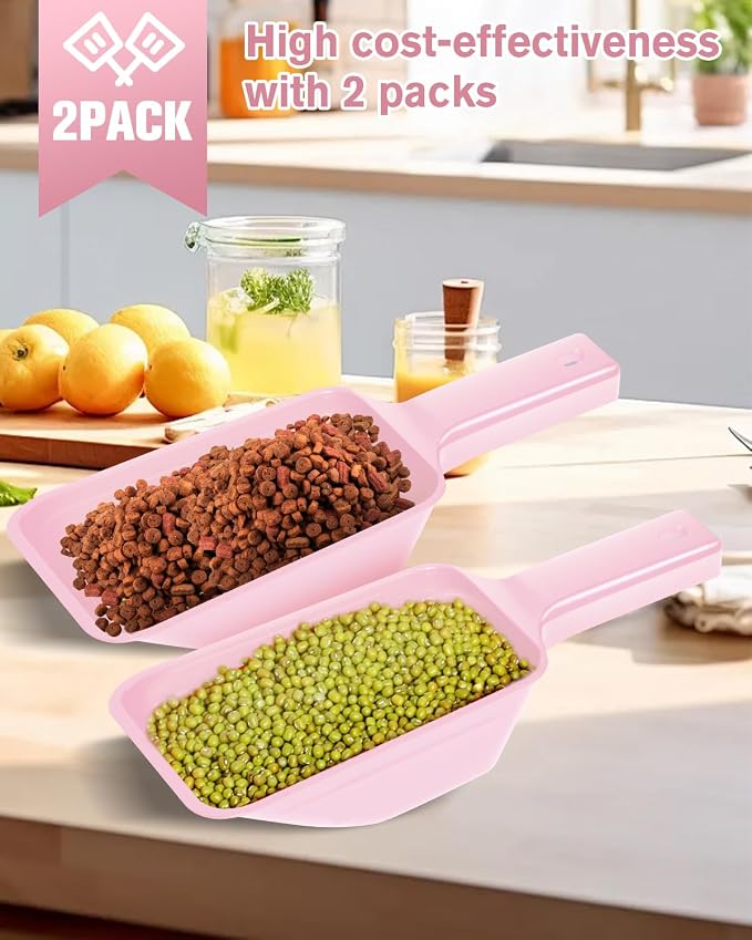 2 Cup Dog Food Scoop, Plastic Pet Food Scoop - Image 6