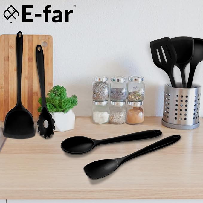 E-far 10 Pieces Silicone Cooking Utensils Set, Heat Resistant Kitchen Utensil - Image 7