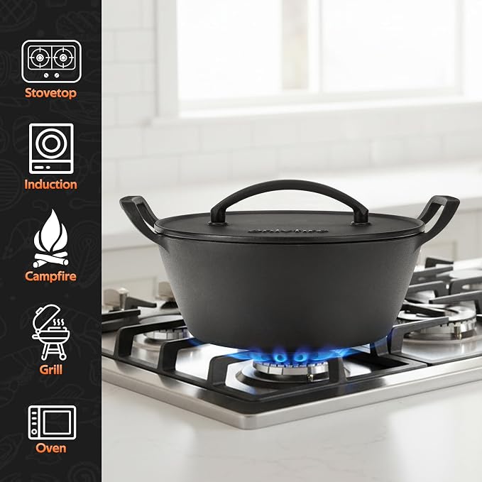 Onlyfire Cast Iron Dutch Oven, Heavy-Duty Dutch Oven Pot - Image 4