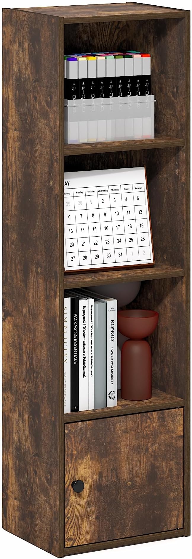 Furinno LUDER Book Shelf, 4-Tier Bookshelf by Furinno-FitsYourSpaceFitsYourBudget