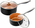 MICHELANGELO Nonstick 1Qt & 2Qt Copper Sauce Pan Set by Michelangelo