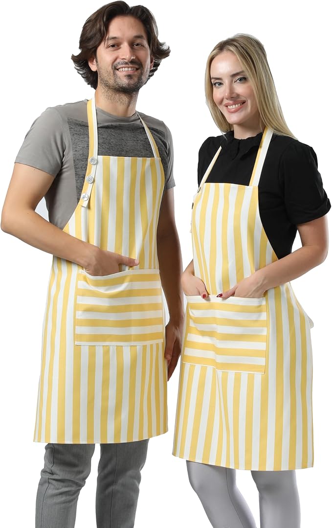 TOSHEX Kitchen Apron Waterdrop Resistant Cotton Apron - Image 7