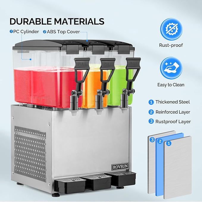 ROVSUN Commercial Beverage Dispenser 7.8 Gal/30L, Commercial Juice Dispenser - Image 3
