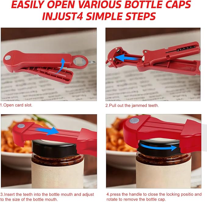 7 in 1 Jar Opener Bottle Opener and Wine Opener - Image 4