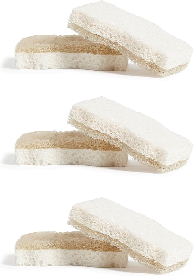 Grove Co. Sponges, Natural Coconut Scrubber Kitchen Sponge, Dual-Sided by GroveCo
