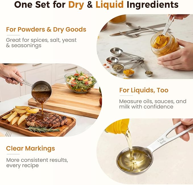 13PCS Stainless Steel Measuring Cups and Spoons Set - Image 2