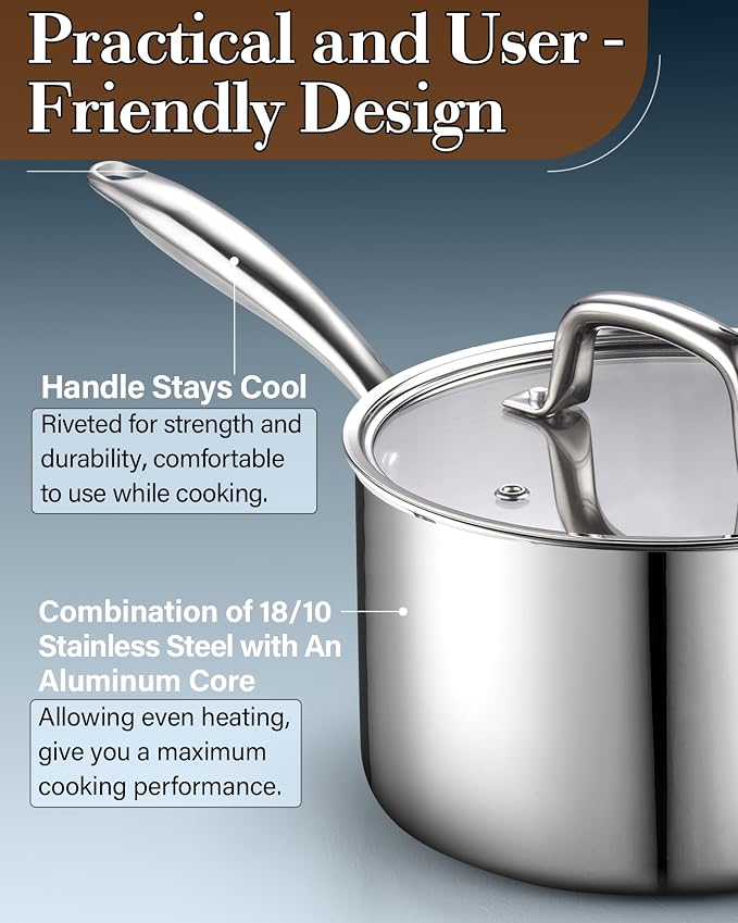 Cook N Home Stainless Steel Sauce Pan - Image 7