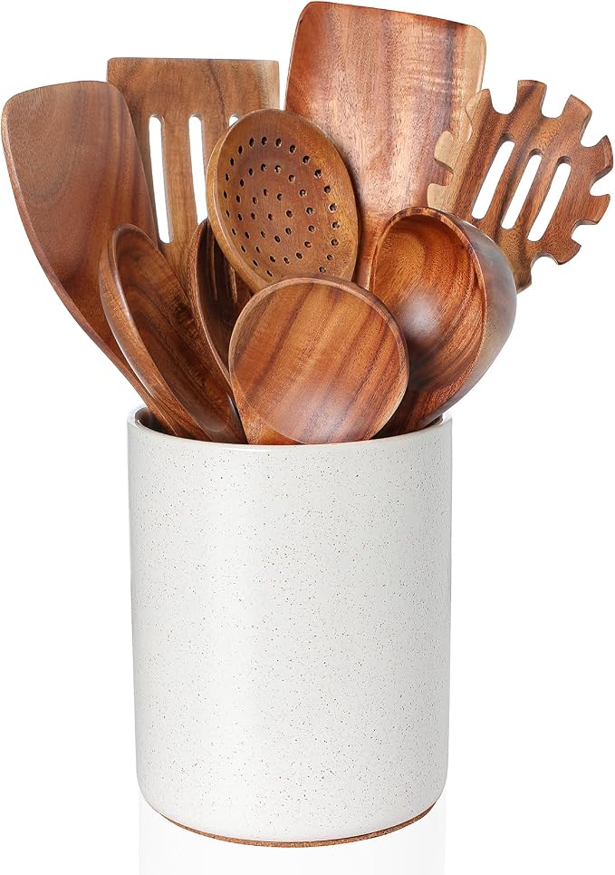 Nucookery Wooden Cooking Utensils Set by Nucookery