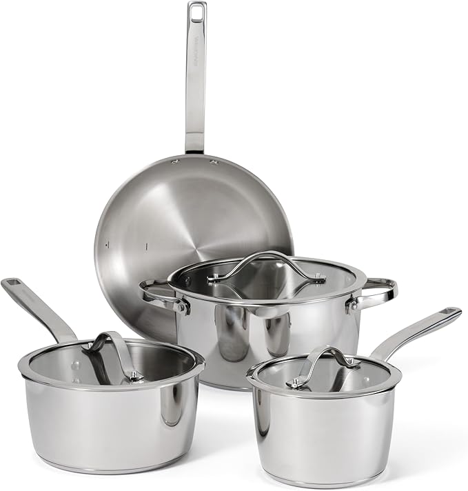 Tramontina Tempo Tri-Ply Base Stainless Steel 7-Piece Cookware Set by Tramontina