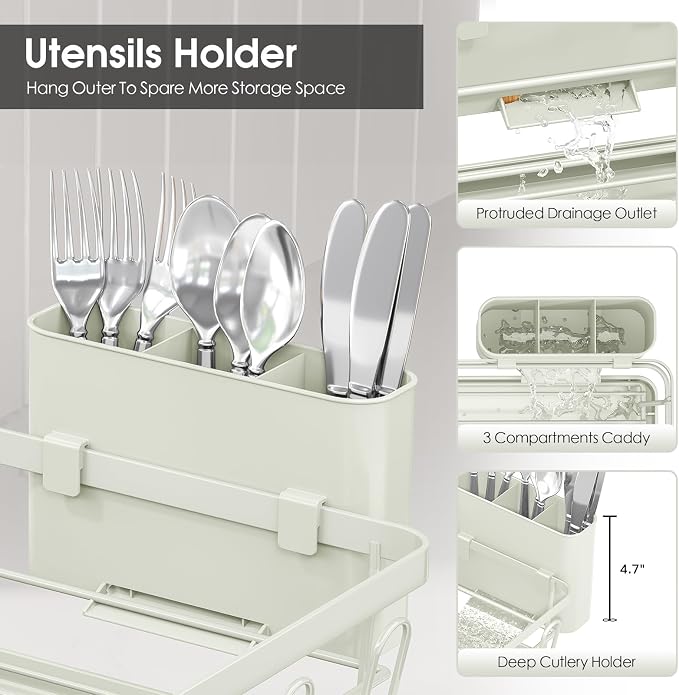 Urackify Dish Drying Rack for Kitchen Counter, Sink Dish Rack - Image 8