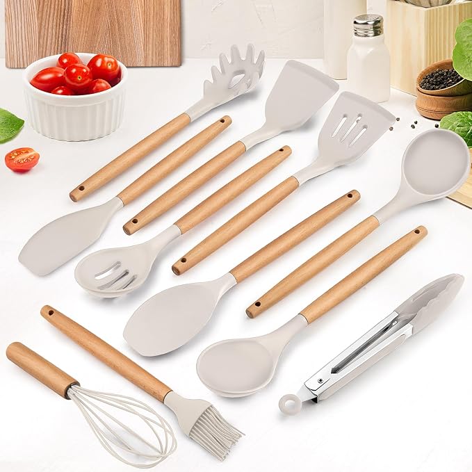 E-far Kitchen Utensils Set of 12, Silicone Cooking Utensils - Image 2