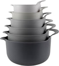 COOK WITH COLOR Nesting Plastic Mixing Bowl Set with Pour Spouts and Handles by CookwithColor