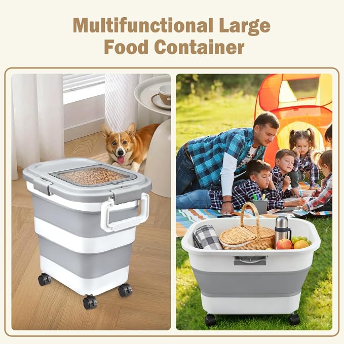 Komzon Rice Storage Container, Collapsible Airtight 10-40 Lb Rice Storage - Image 6