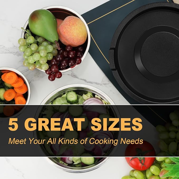 hunnycook 5 Piece Mixing Bowl Set - Image 3