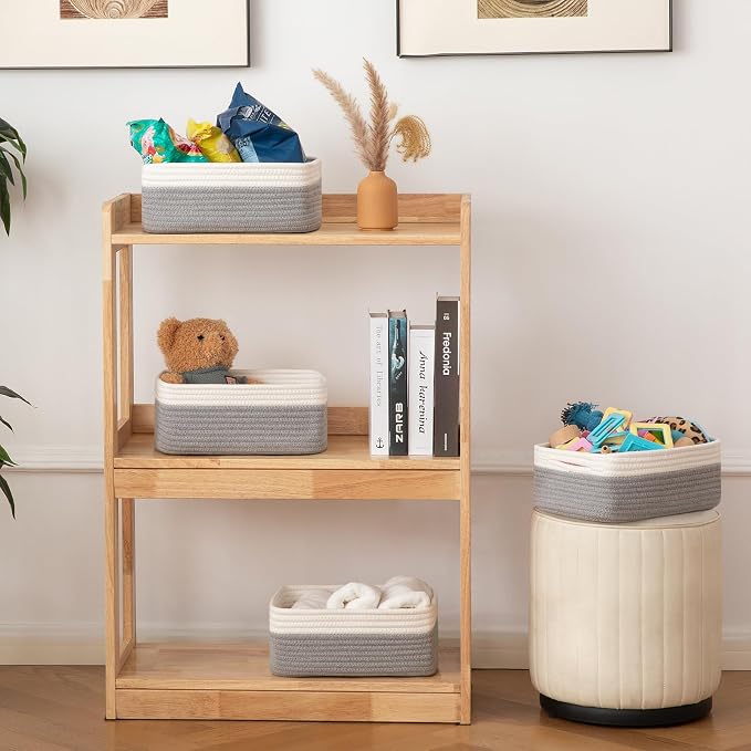 OIAHOMY 4 Pack Storage Baskets for Organizing, Small Bins for Shelves, Cute - Image 6