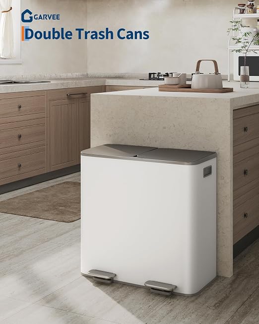 Garvee Trash Can, 2 x 10.6 gal Garbage Can - Image 2