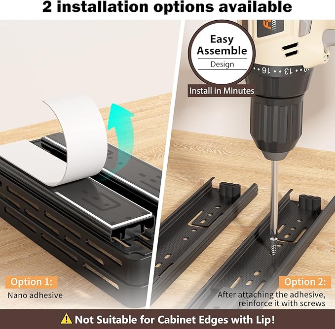 2 Pack Pull Out Spice Rack Organizer - Image 2