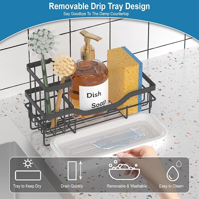 Sponge Holder for Kitchen Caddy Sink Organizer - Image 4