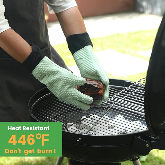 GEEKHOM BBQ Gloves Heat Resistant Oven Mitts - Image 3