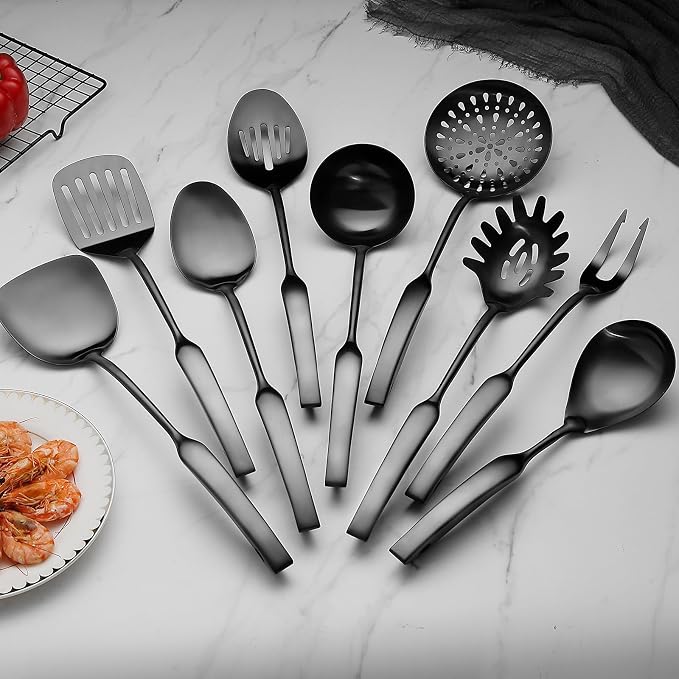 9PCS Silverware Set for 304 Stainless Steel Kitchen Utensils Set Cooking - Image 5