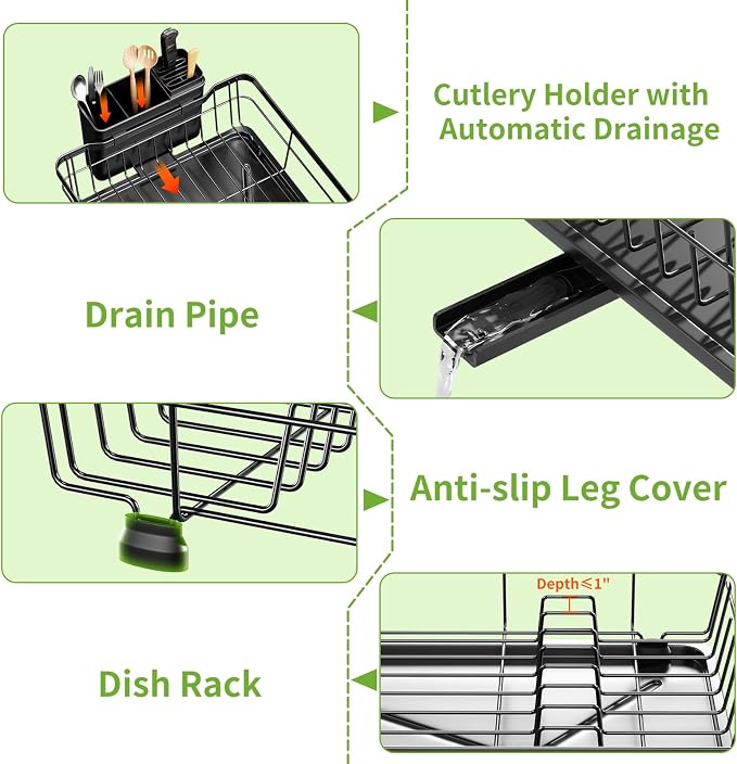 Small Dish Drying Rack, Space Saving Dish Racks - Image 5