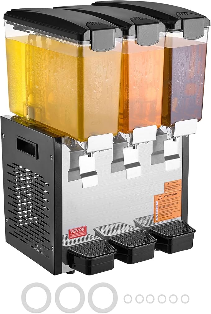 VEVOR Commercial Beverage Dispenser, 3 Tanks 10 L / 10.6 QT Per Tank Juice - Image 9
