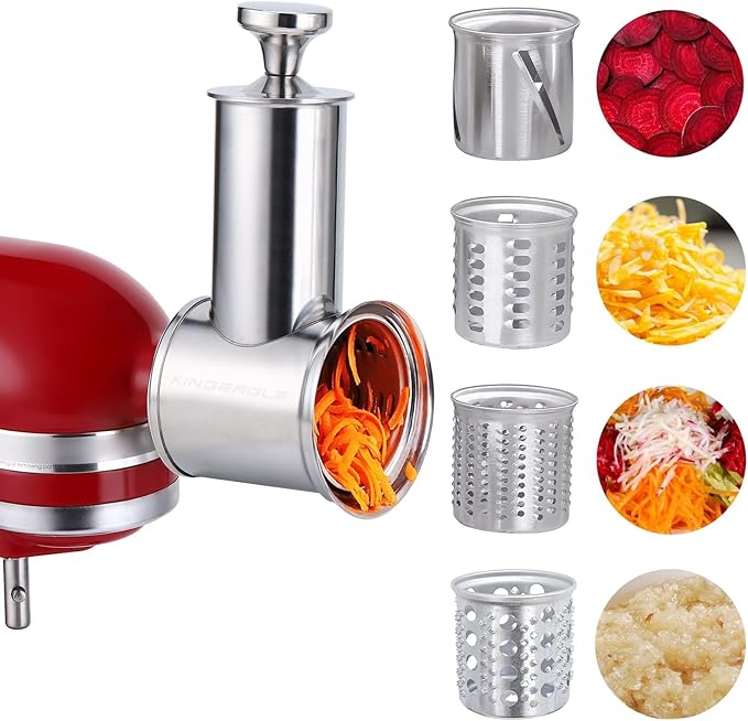 Large Stainless Steel Slicer Shredder Attachment by KINGEAGLE