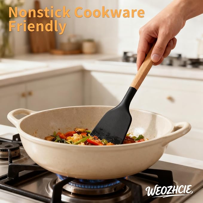 Silicone Cooking Utensil Set, Nonstick 446°F Heat-Resistant Cookware Kitchen - Image 3