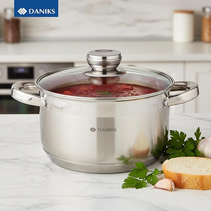 Daniks Standard 4 Quart Stainless Steel Stock Pot - Image 9