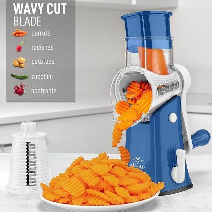 Zulay Kitchen Rotary Cheese Grater 5 Blade Cheese Shredder - Image 4