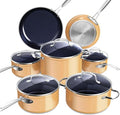 Nuwave Healthy Duralon Blue Ceramic Nonstick Cookware Set, Diamond Infused by NuWave
