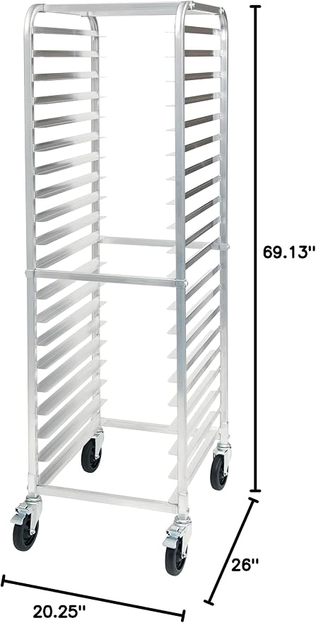Winco 20-Tier Aluminum Sheet Pan Rack - Image 3