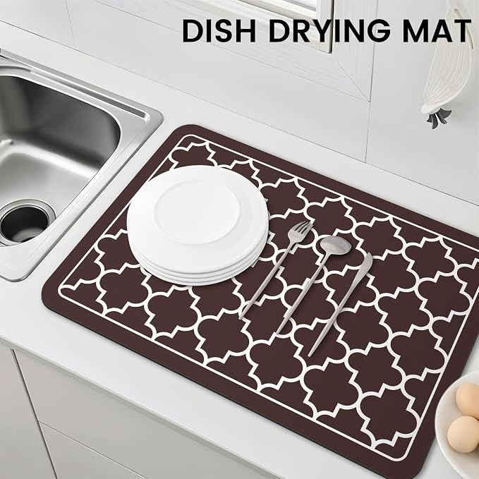 WISELIFE Dish Drying Mat Super Absorbent Drying Mat Large Dish Drying Mats - Image 7